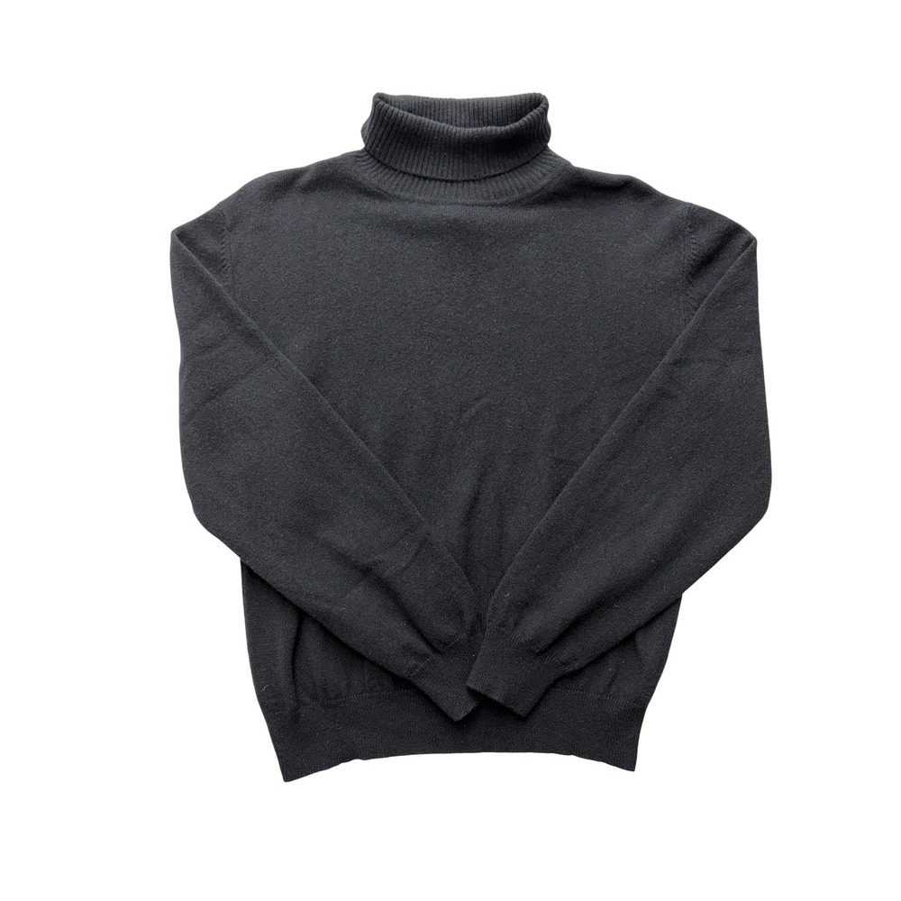 Vintage Casual Corner‎ Womens L Black 100% Cashmere Turtleneck Sweater